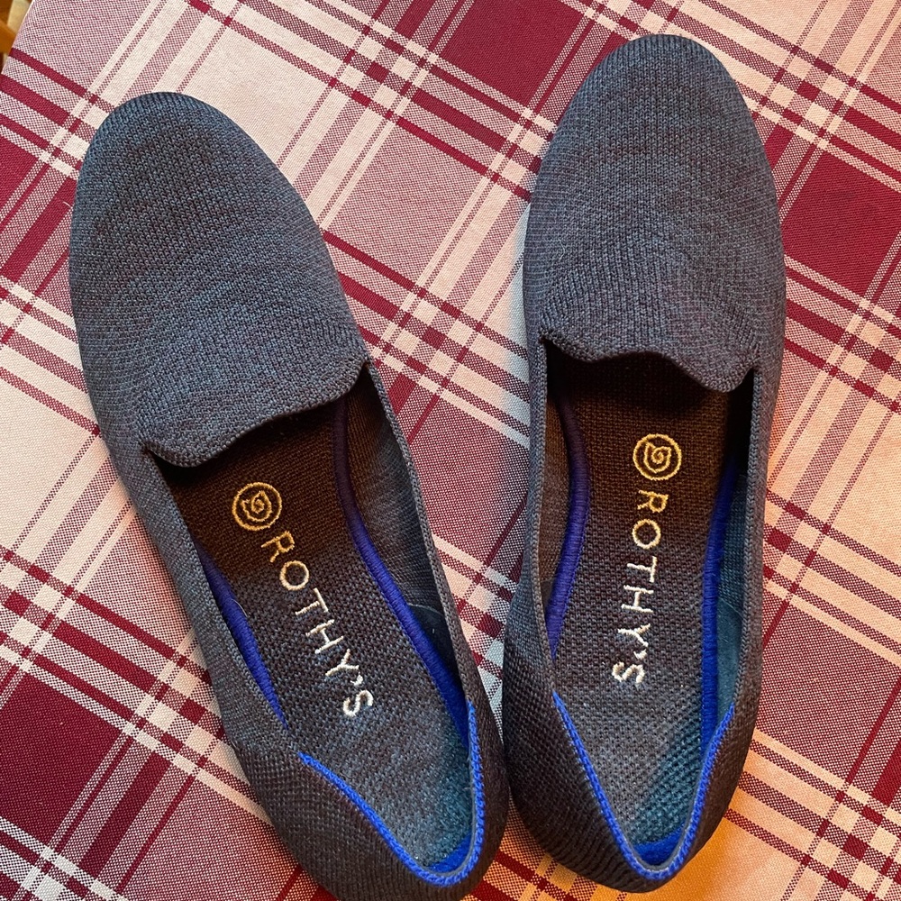Rothy's Blue Flats Comfortable Slip-On Design
